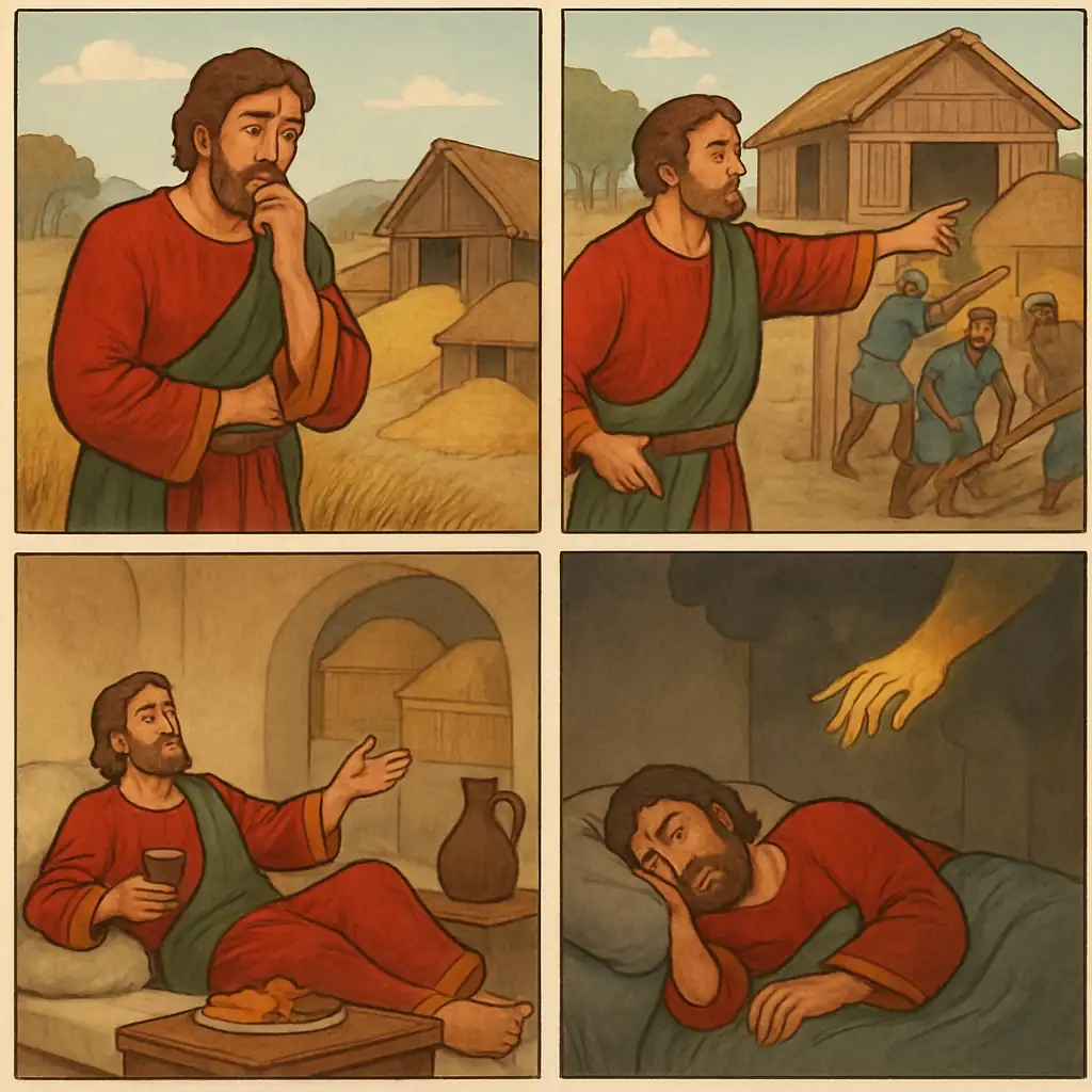 A man builds bigger barns for his crops